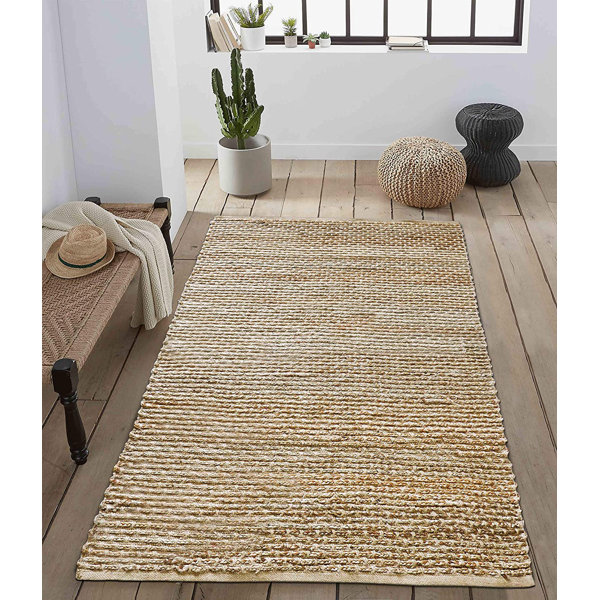Gracie Oaks Runner Lequan Checkered Jute/Sisal Area Rug in Beige Wayfair